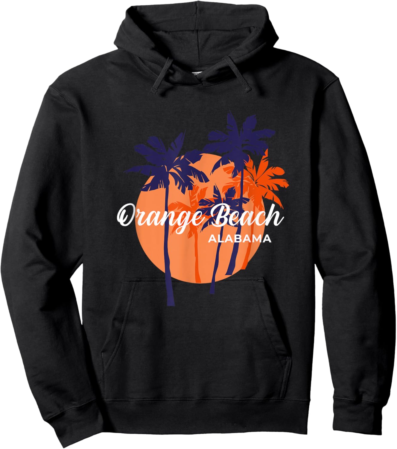 Palm Trees And Sun Summer Vacation Orange Beach Alabama Hoodie - Hoodie | Black