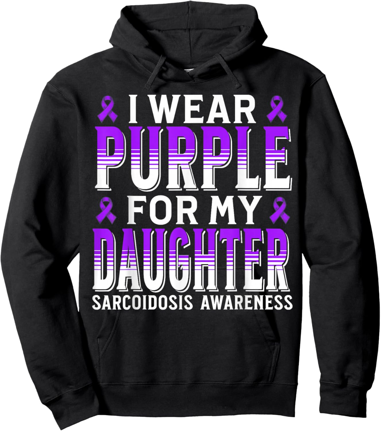 Support Sarcoidosis Awareness Items Gifts Purple Sarcoidosis Hoodie - Hoodie | Black