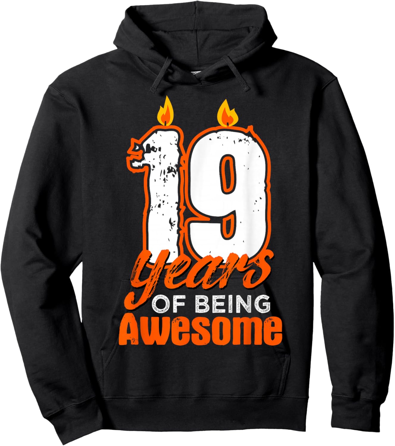 Candle 19 Birthday Party Wishes Cake Decoration Candlelight Hoodie - Hoodie | Black