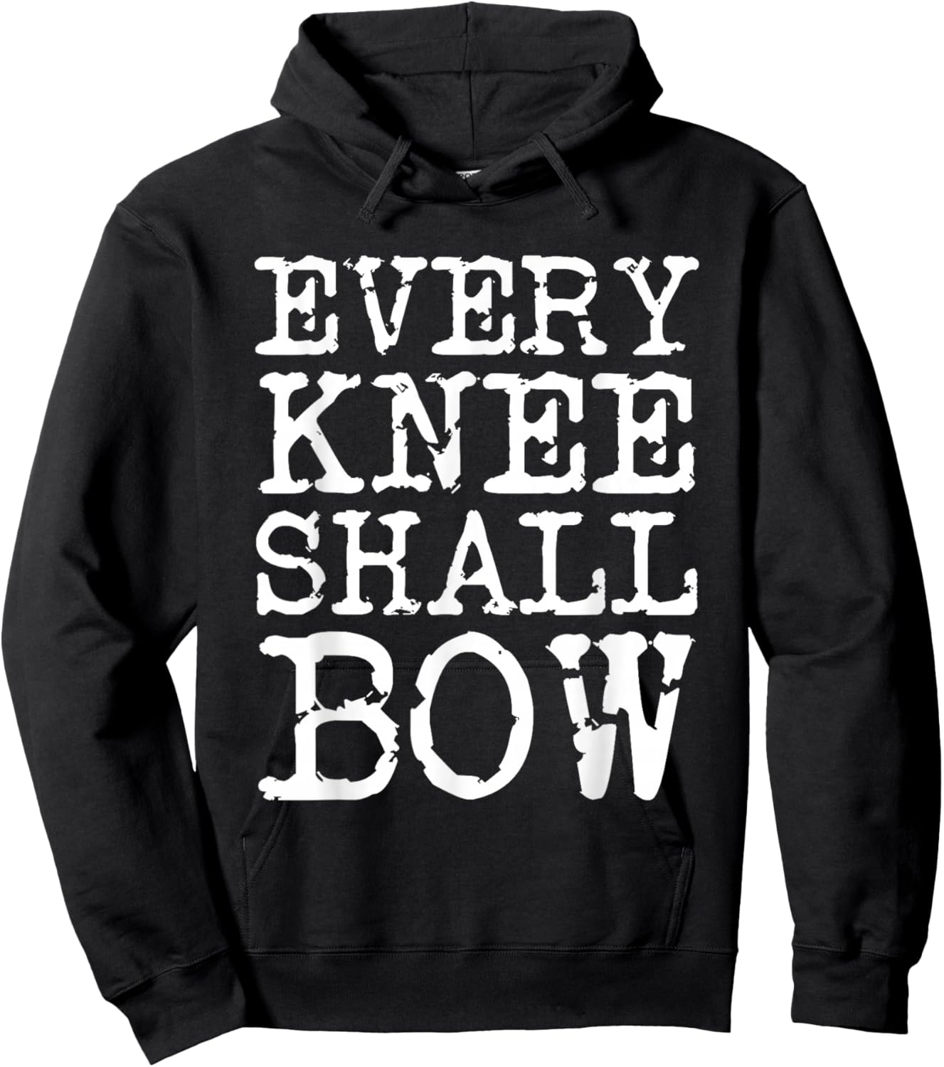 Every Knee Shall Bow Spiritual Quote Hoodie - Hoodie | Black