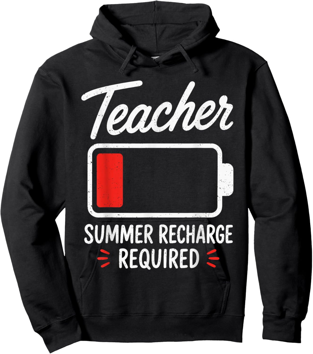 End of Year Teacher Summer Recharge Required Last Day School Hoodie - Hoodie | Black