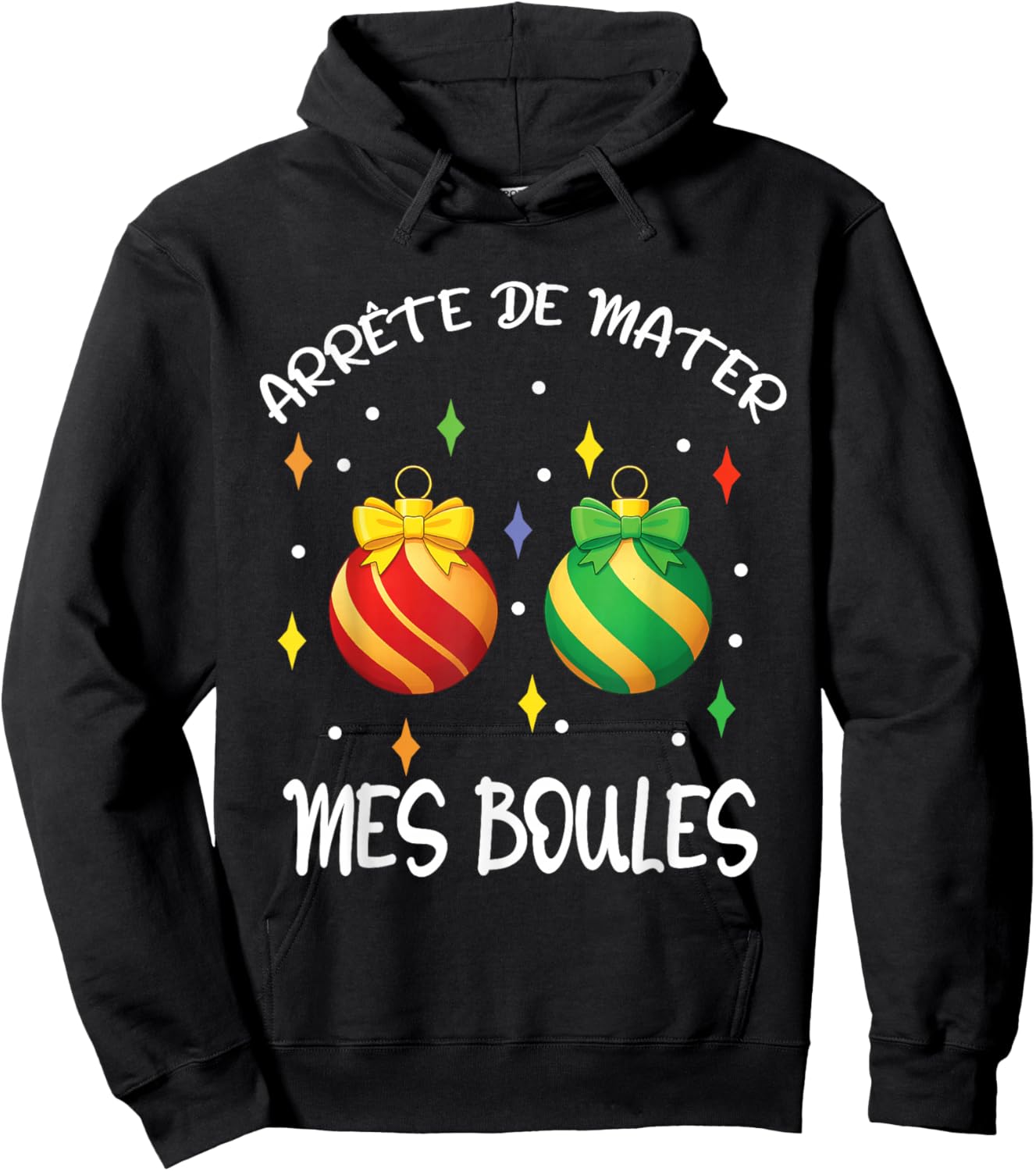 Christmas Funny Stop Watching My Balls Hoodie - Hoodie | Black