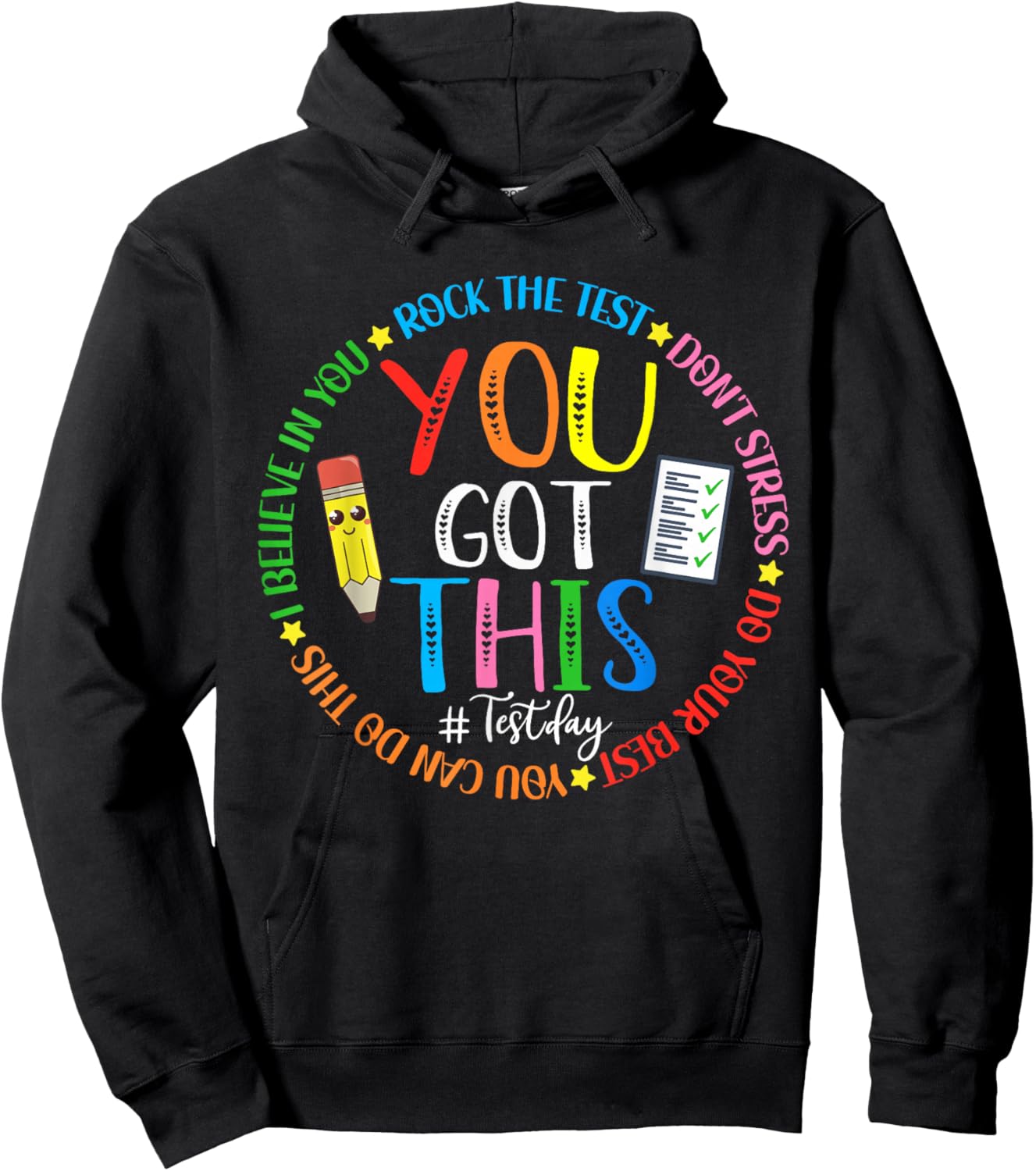 Test Day Rock The Test Teacher Testing Day You Got This Hoodie - Hoodie | Black