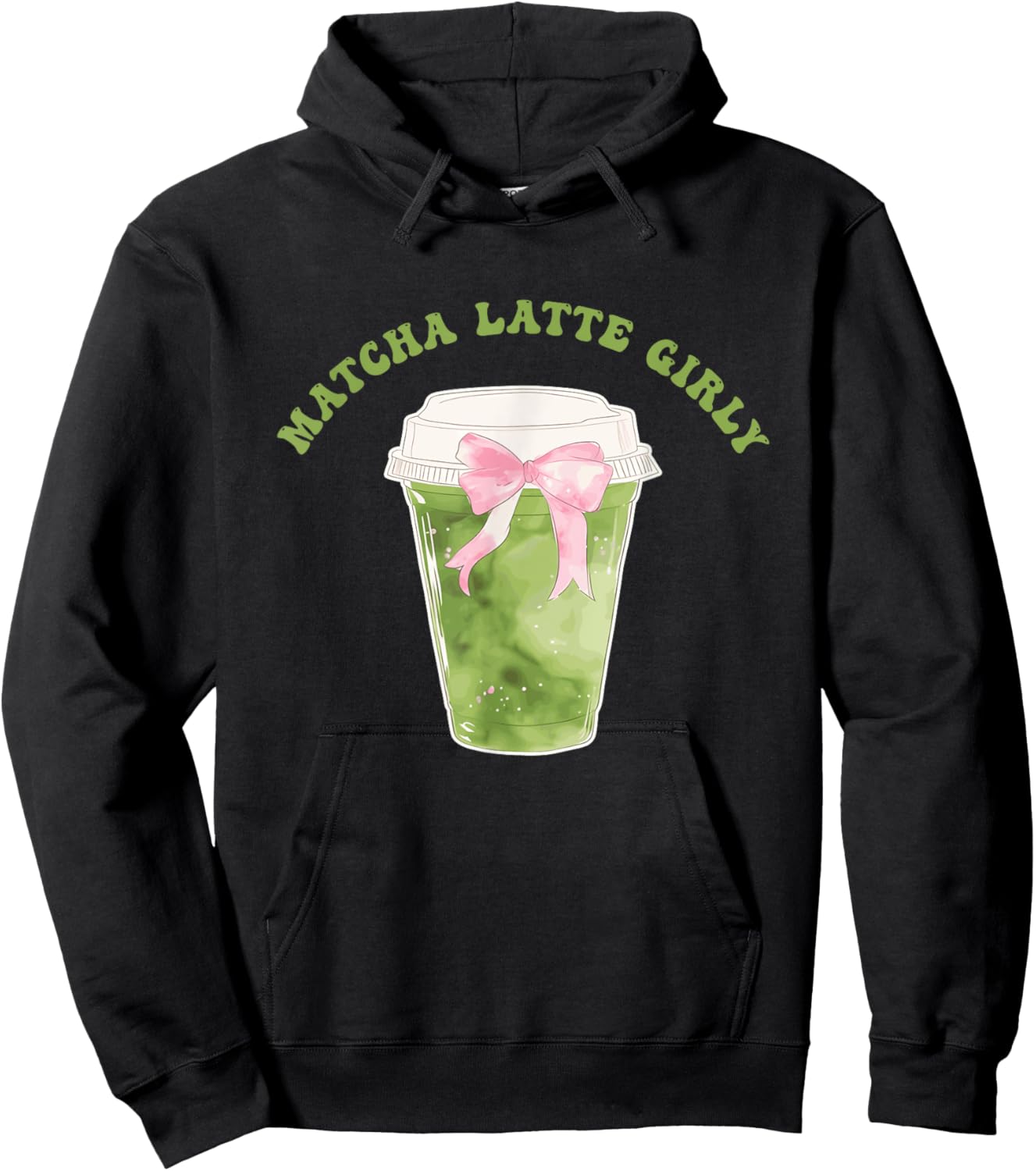 Matcha Latte Girly Matcha Latte Social Club Design Hoodie - Hoodie | Black