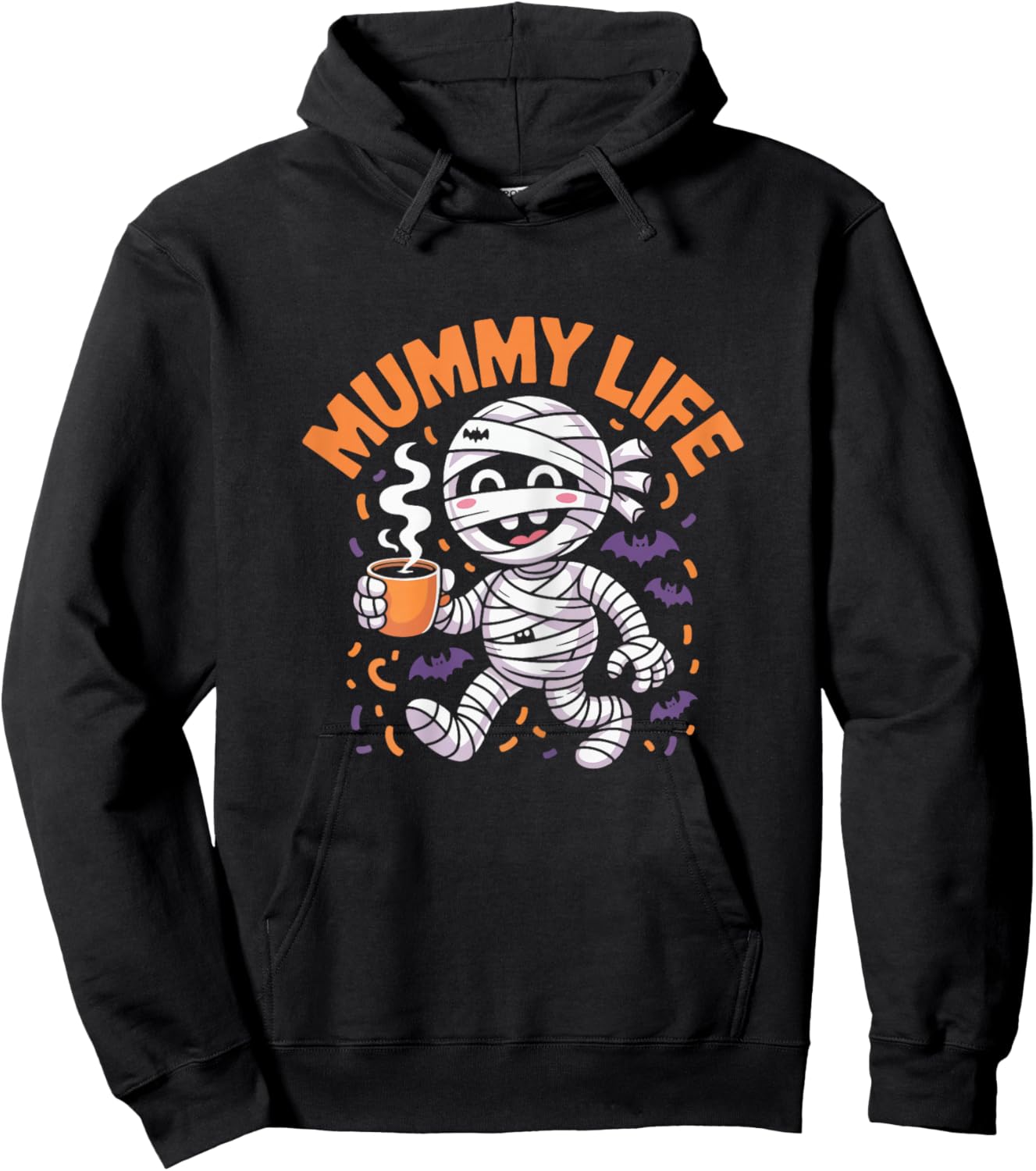 Mummy Life Halloween Coffee Lover Funny Spooky Cute Design Hoodie - Hoodie | Black