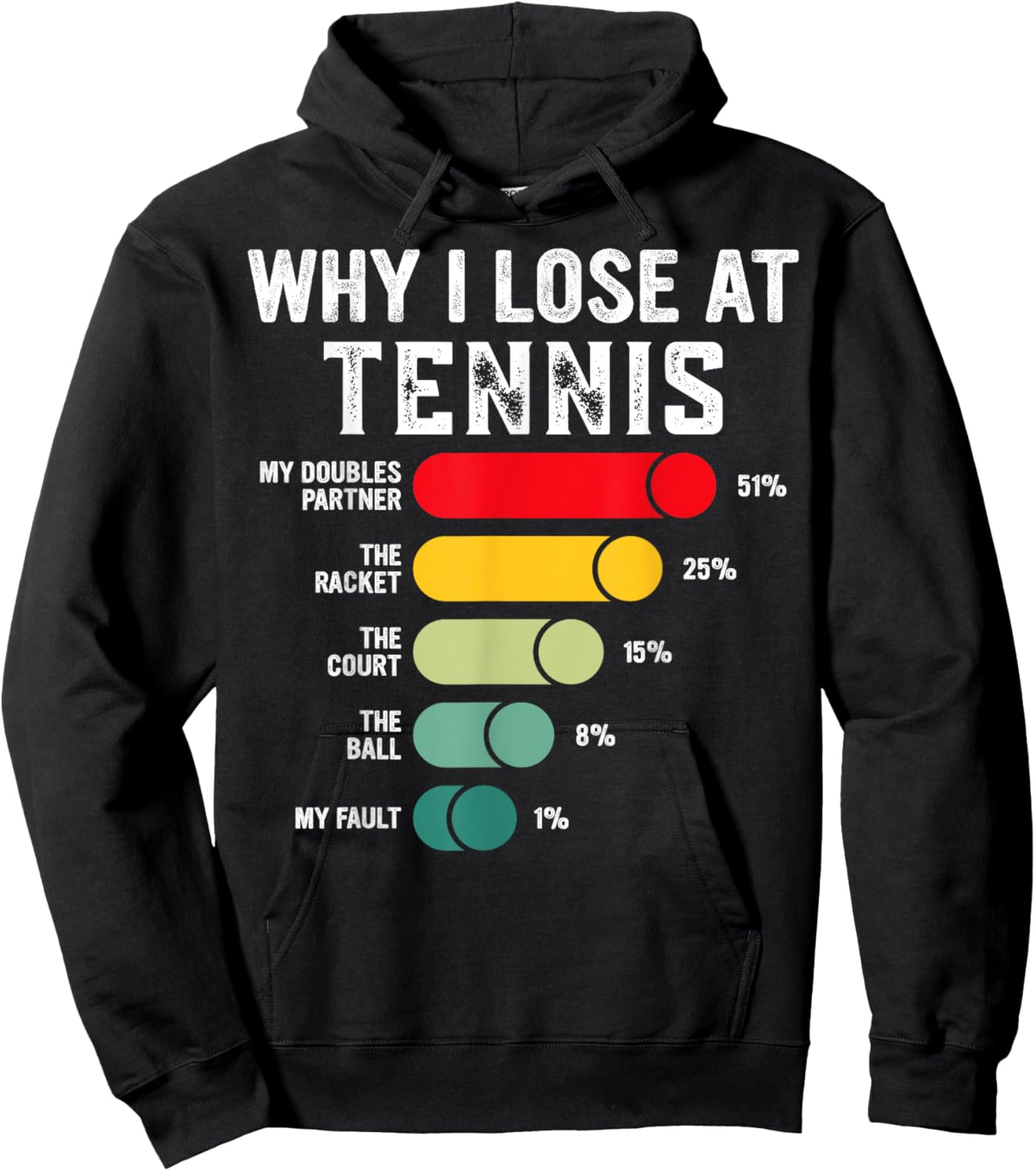 Why I Lose At Tennis Humor Tennis Player Lover Quote Hoodie - Hoodie | Black