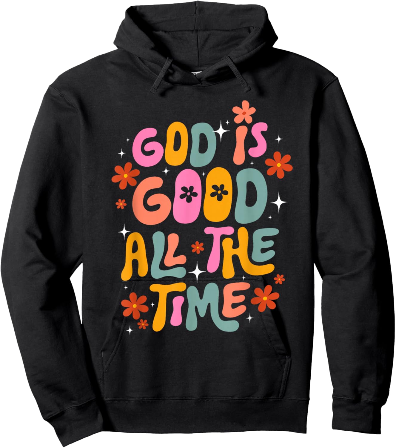 Retro God is Good All The Time Christian Men Women Kids Hoodie - Hoodie | Black
