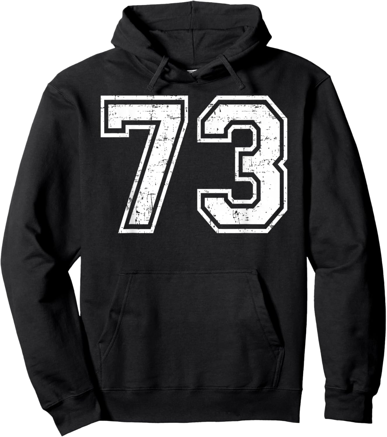 73 Number Seventy-Three Team Sports Grunge Varsity Matching Hoodie - Hoodie | Black