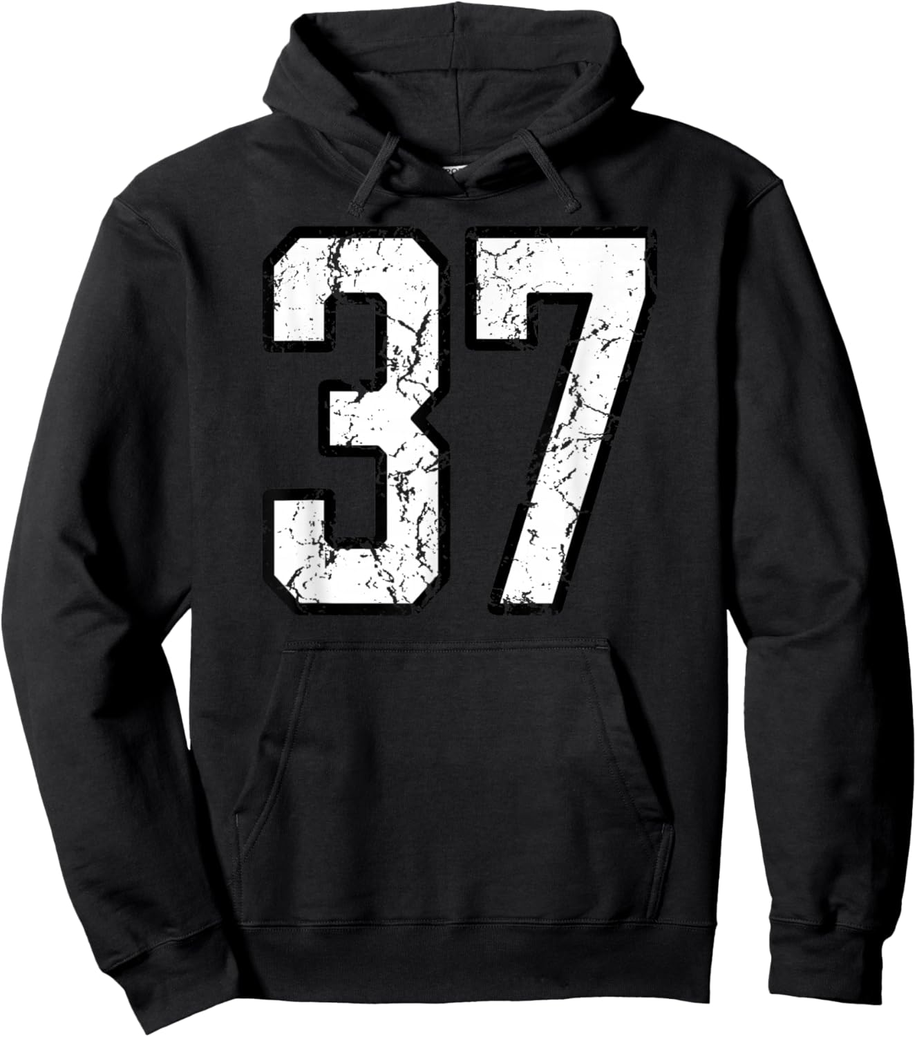White and Black Sports Number 37 Jersey Uniform Player Hoodie - Hoodie | Black