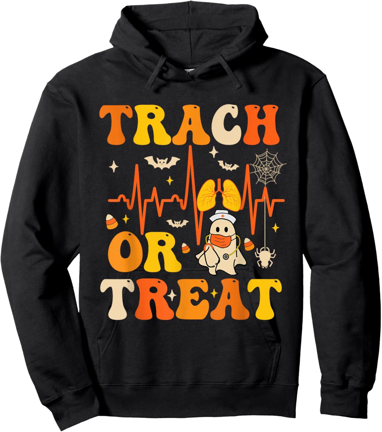 Lung Squad Trach Or Treat Respiratory Therapist Halloween Hoodie - Hoodie | Black