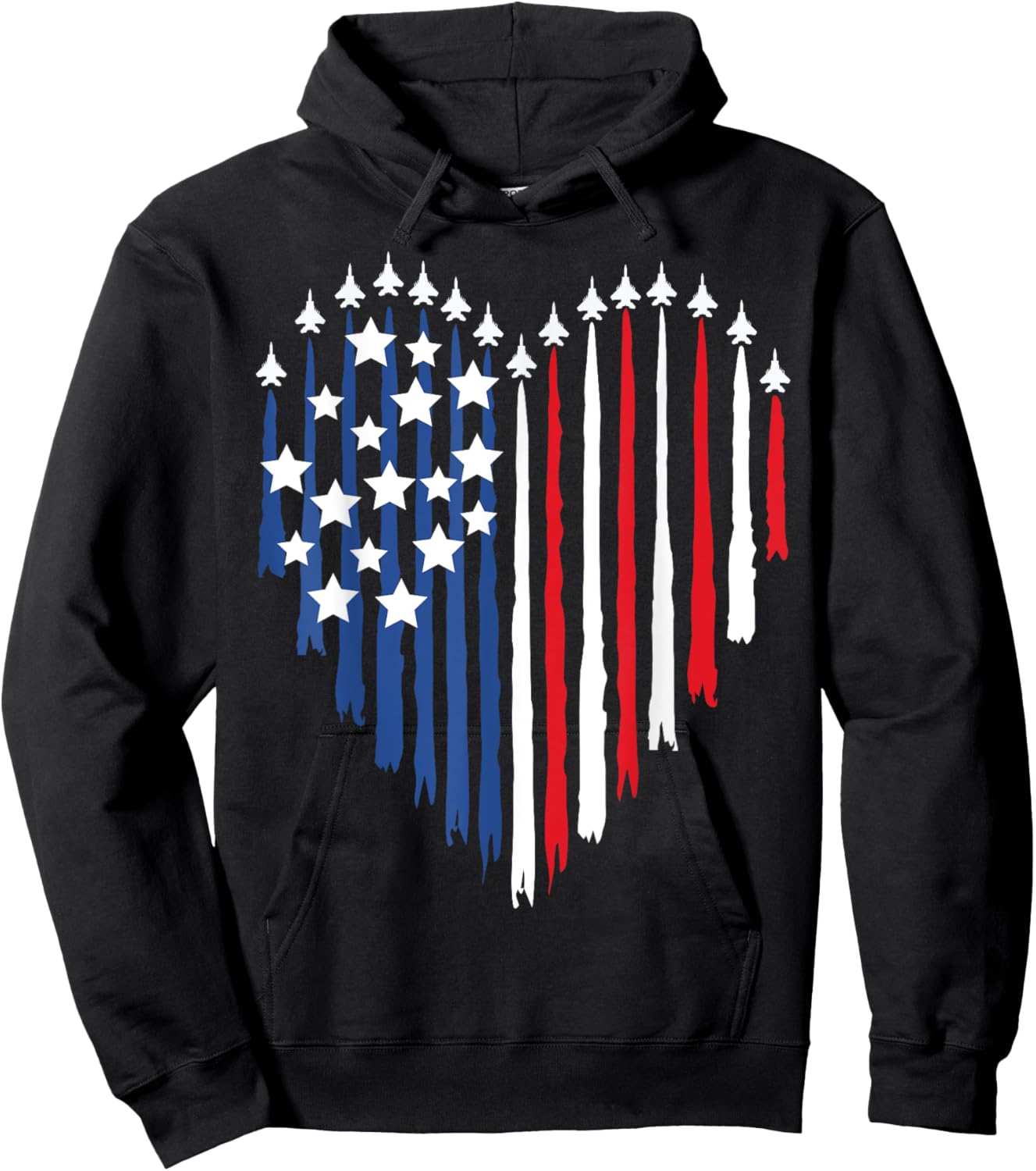 Pilot Airplane American Flag Plane Aviation Valentine Day Hoodie - Hoodie | Black