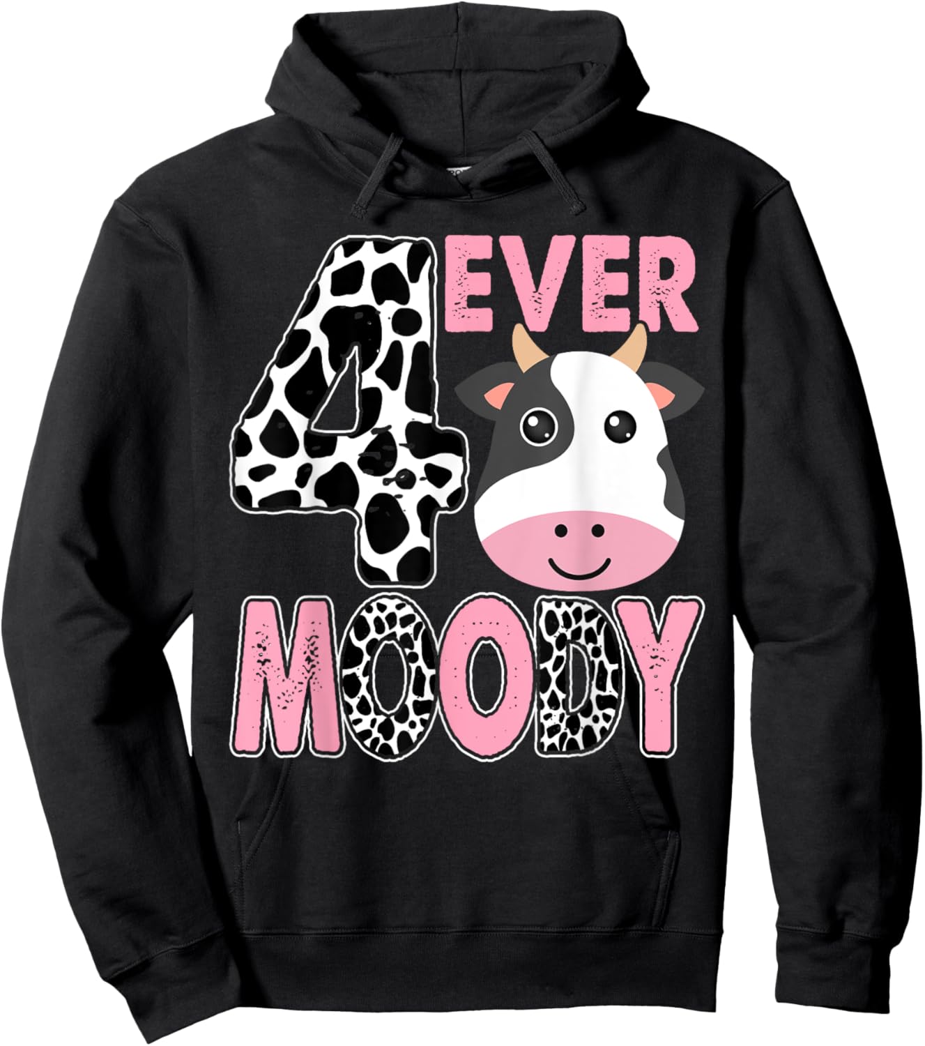 Im 4 4th Bday Four Ever Moody Birthday Decorations Hoodie - Hoodie | Black