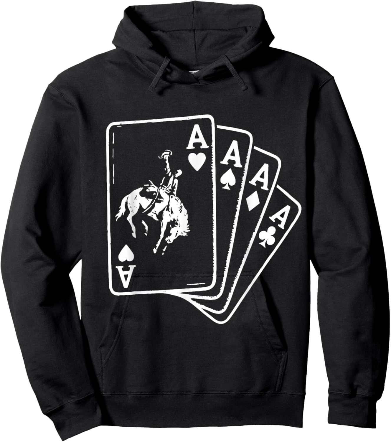 Cowboy Ace Card Western Rodeo Poker Hoodie - Hoodie | Black