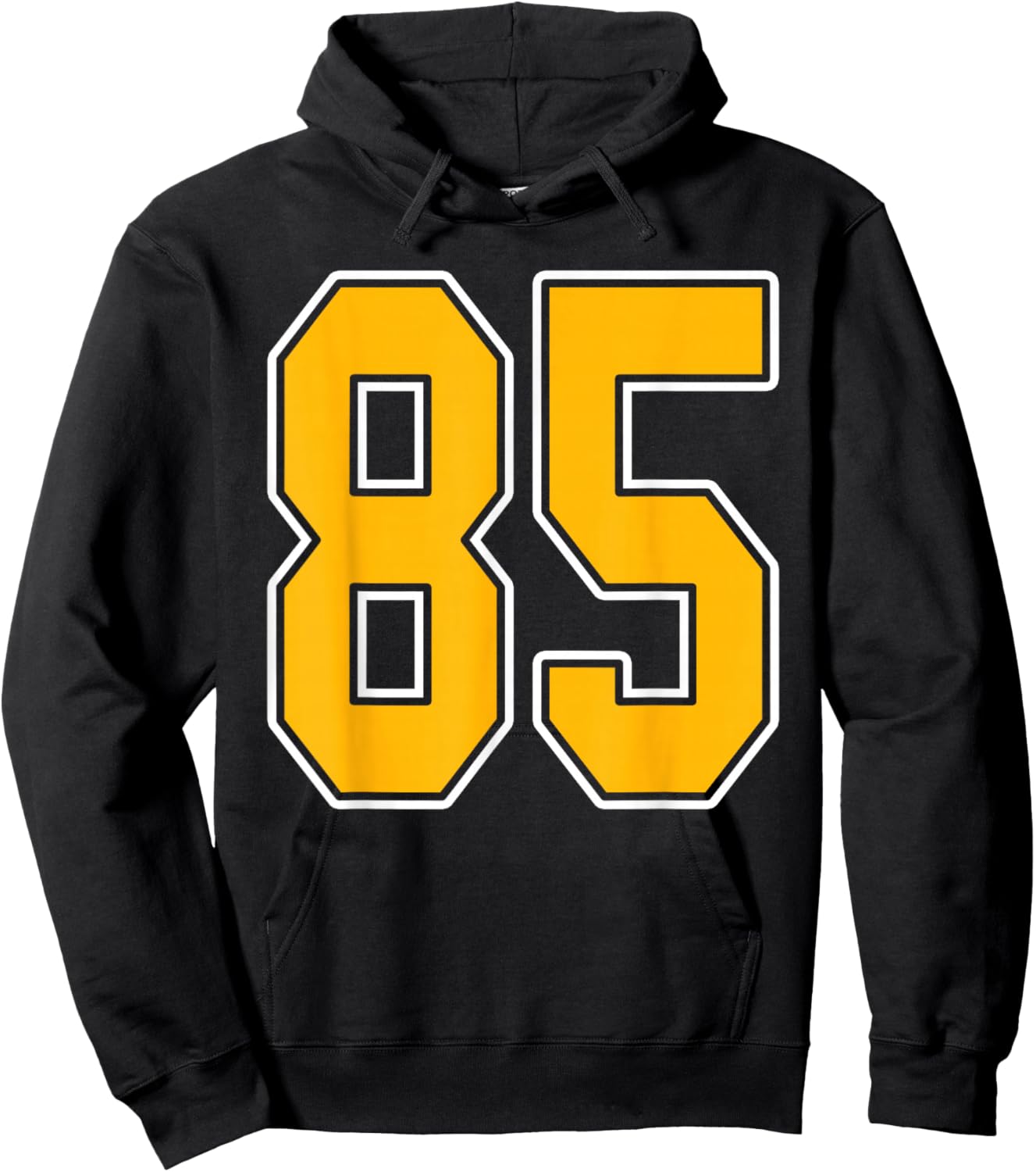 Gold and White Sports Number 85 Jersey Uniform Player Hoodie - Hoodie | Black