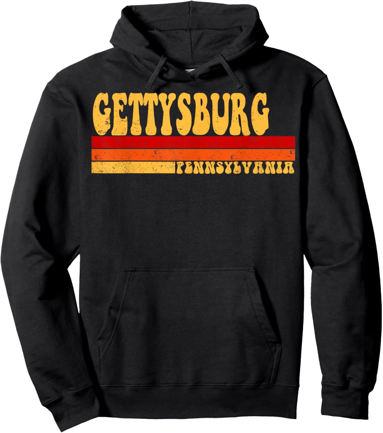 GETTYSBURG Pennsylvania City Vintage Roots Retro 70s 80s Hoodie - Hoodie | Black