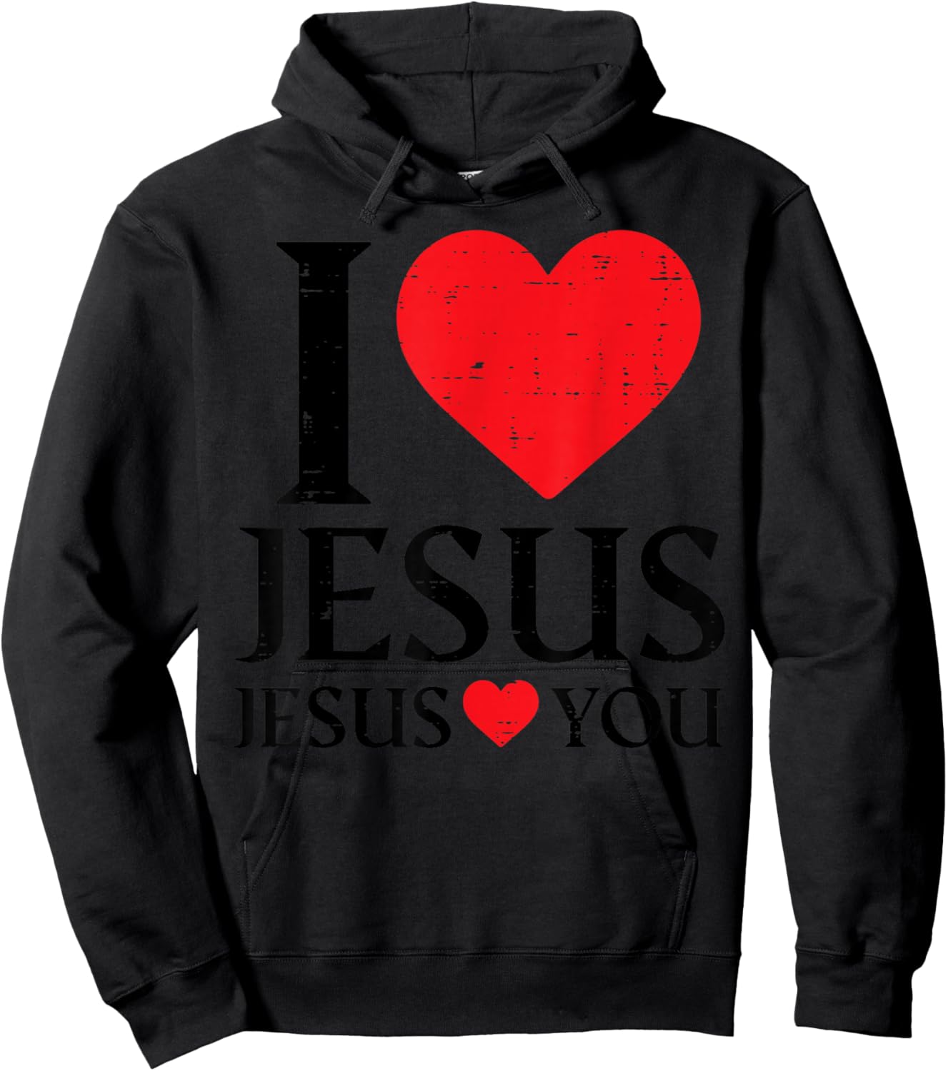 I Love Jesus Loves You Christian Religious Women Kids Men Hoodie - Hoodie | Black