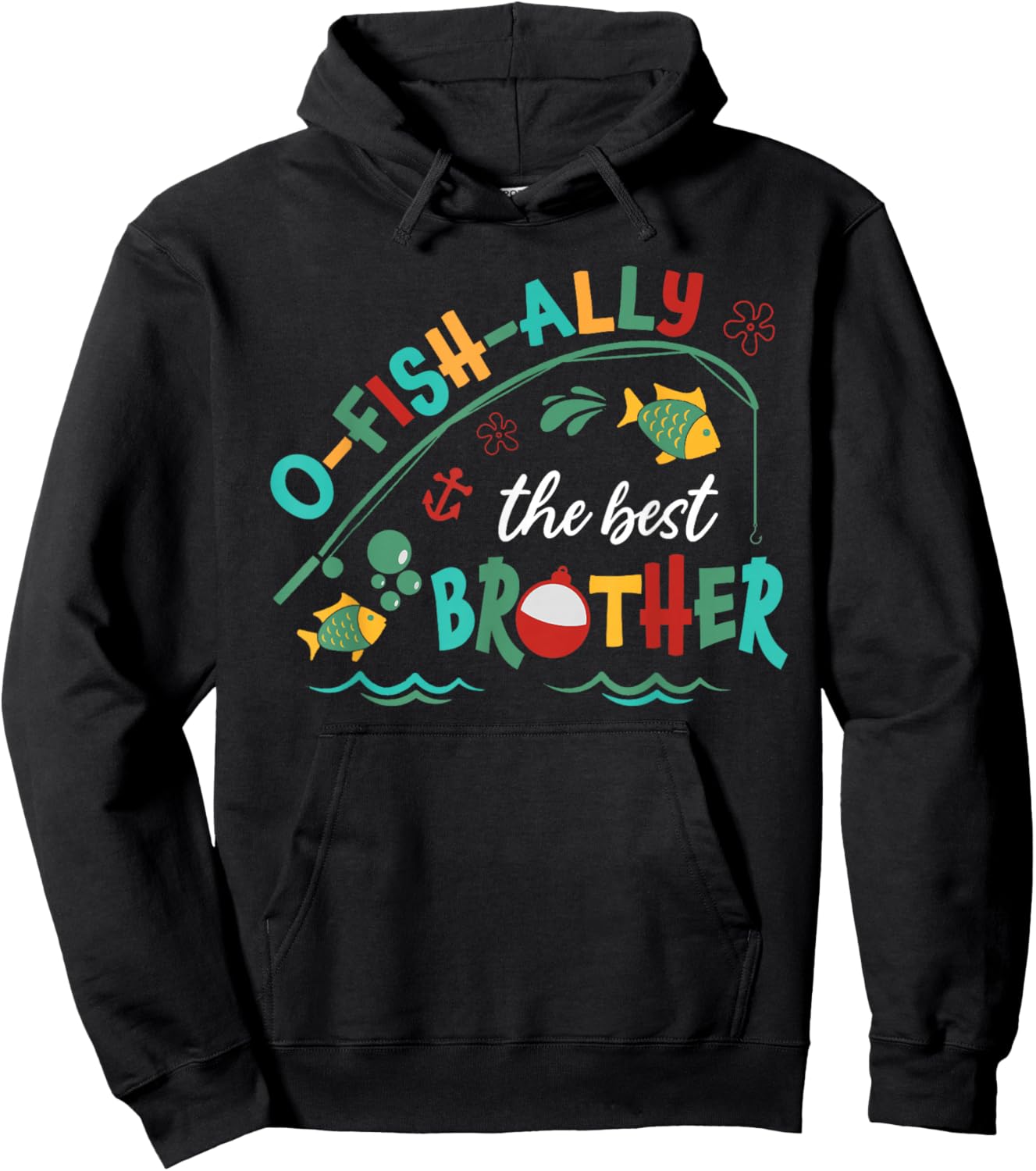 Ofishally The Best Brother Fishing First Birthday Family Hoodie - Hoodie | Black