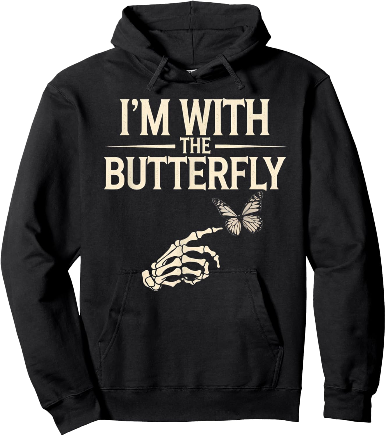 I'm With Butterfly Halloween Costume Couples Matching Gifts Hoodie - Hoodie | Black