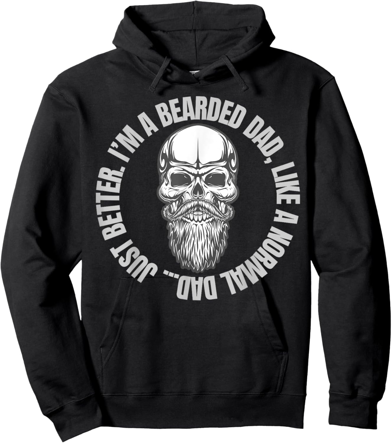 Beard Skull Tattoo Shirt Bearded Dad Gift Power In The Beard Hoodie - Hoodie | Black
