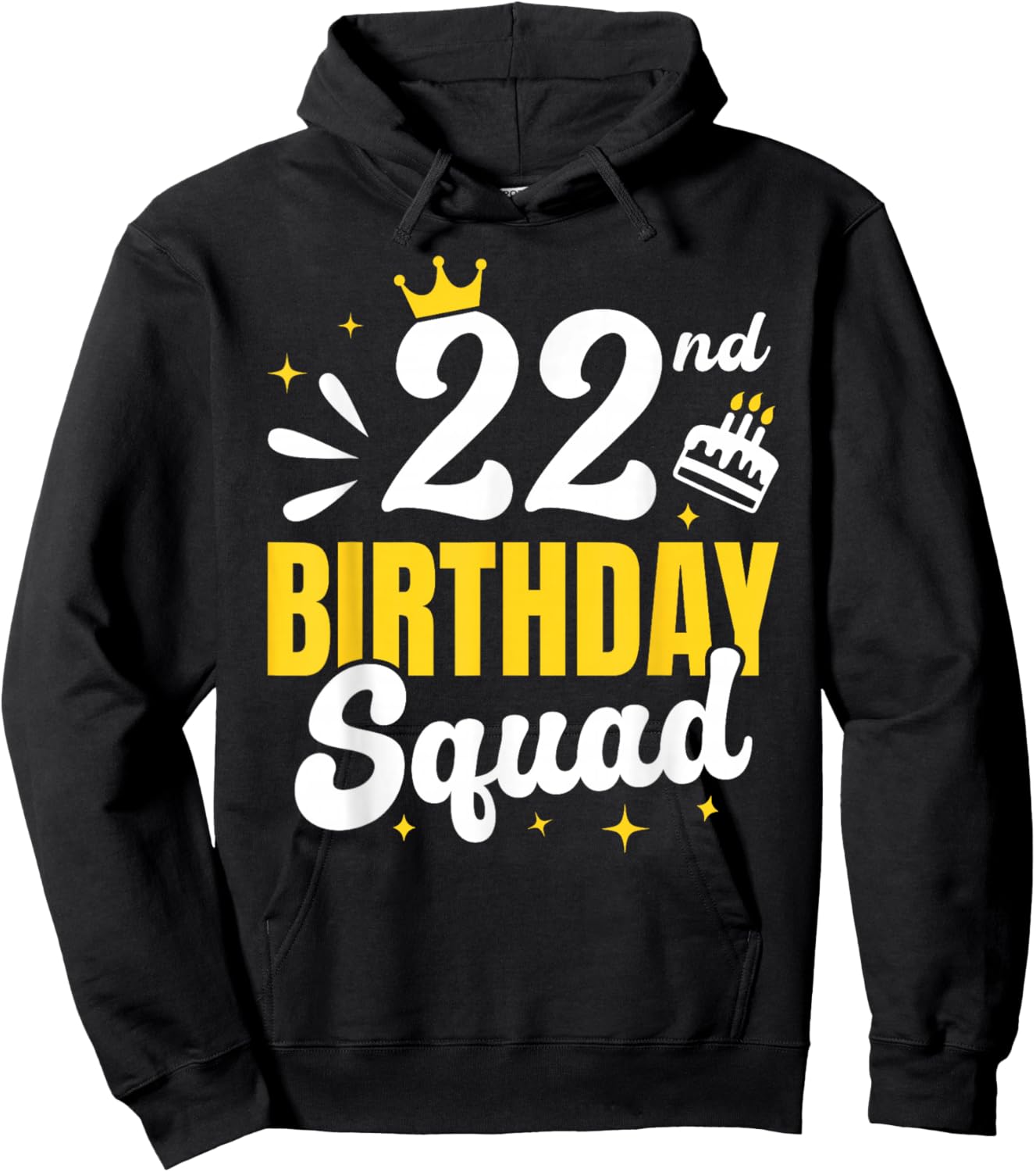 22nd Birthday Squad, Matching Group 22 Birthday Party Cake Hoodie - Hoodie | Black