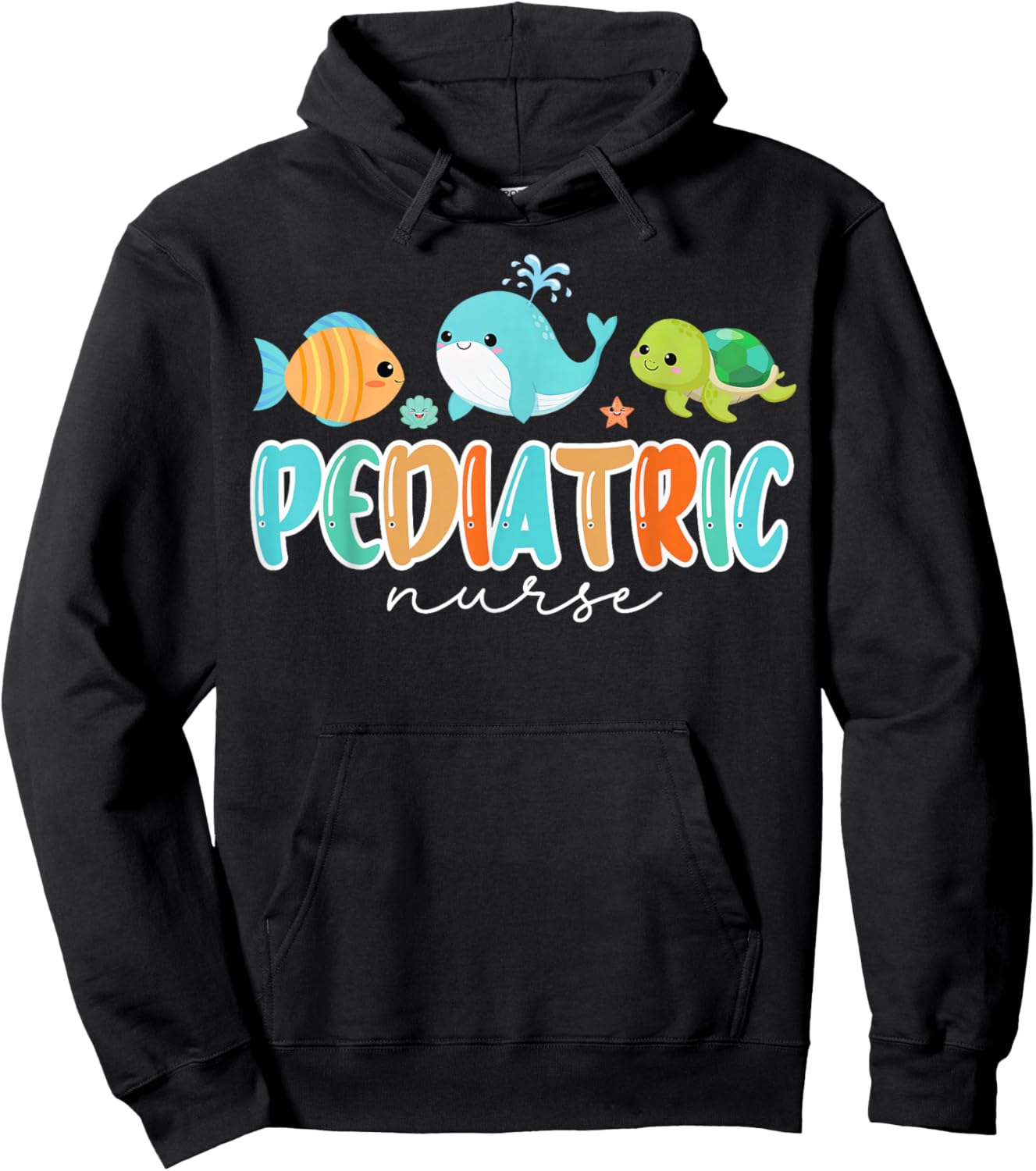 Cute Ocean Sea Summer Pediatric Nurse PEDS RN Pediatrician Hoodie - Hoodie | Black