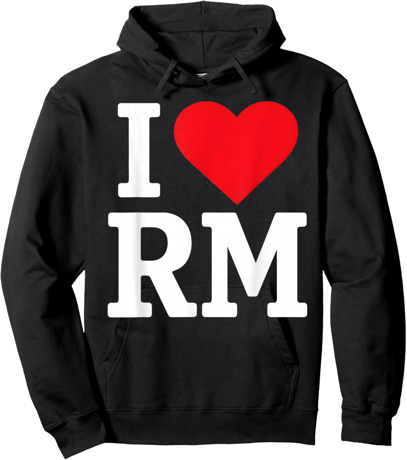 I Love RM Heart Retro Personalized First Name Groovy Hoodie - Hoodie | Black