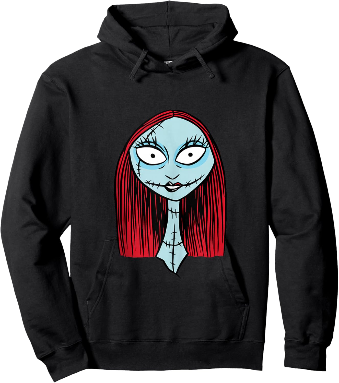 Disney The Nightmare Before Christmas Sally Big Face Hoodie - Hoodie | Black