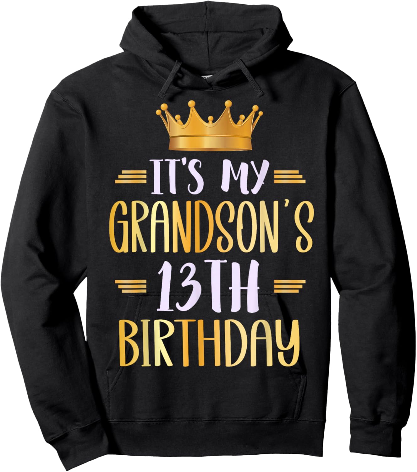 It's My Grandson's 13th Birthday Happy 13 Years Old Hoodie - Hoodie | Black