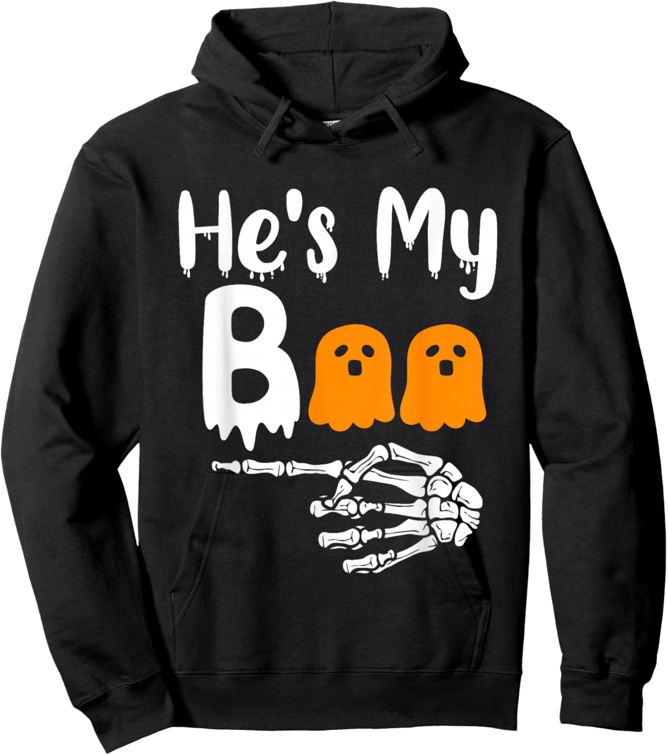 She's My Boo Matching Halloween Pajama Couples He's My Boo Hoodie - Hoodie | Black