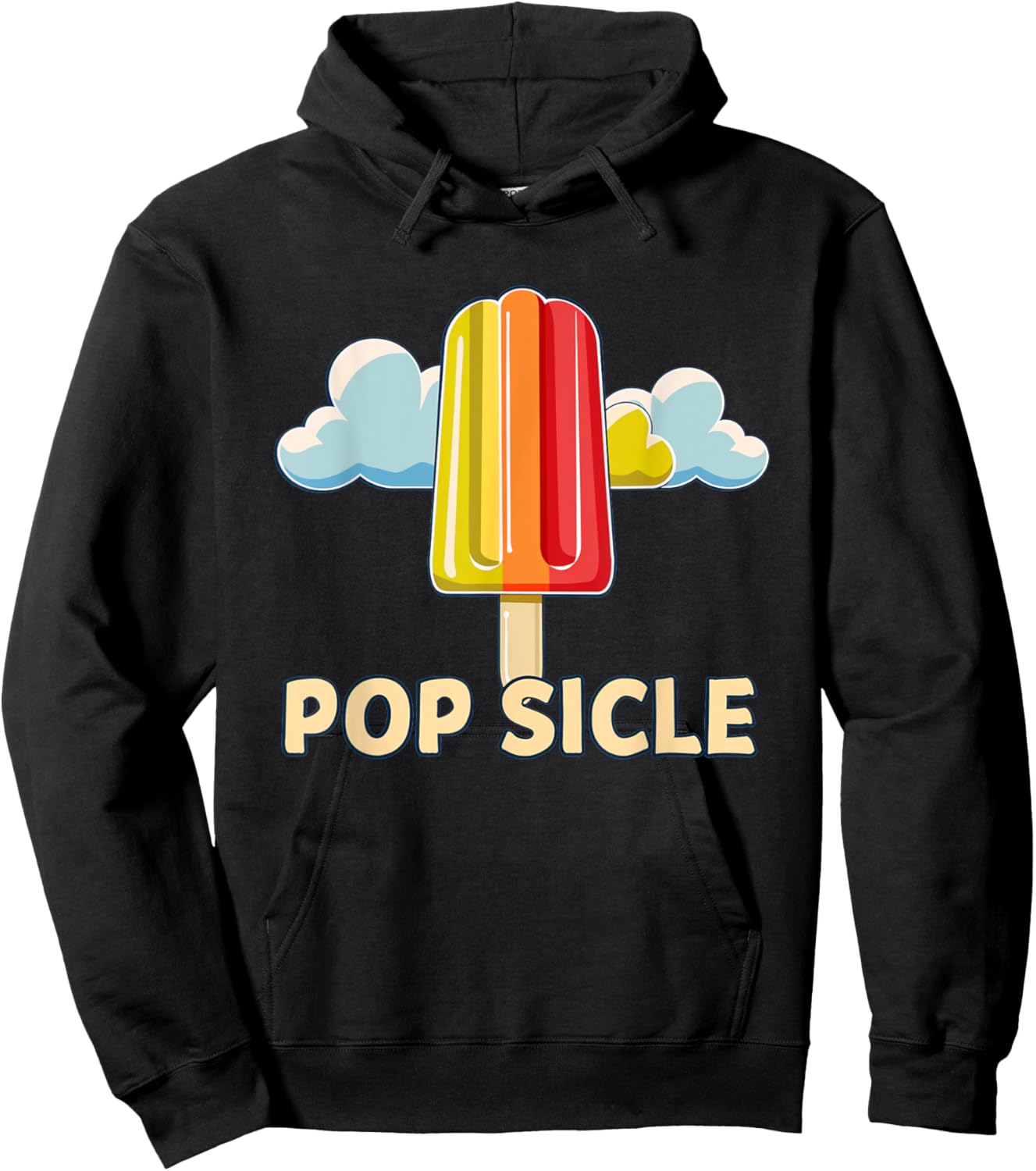 Funny rainbow Popsicle Outfit for Ice Cream Lovers Men Women Kids Hoodie - Hoodie | Black