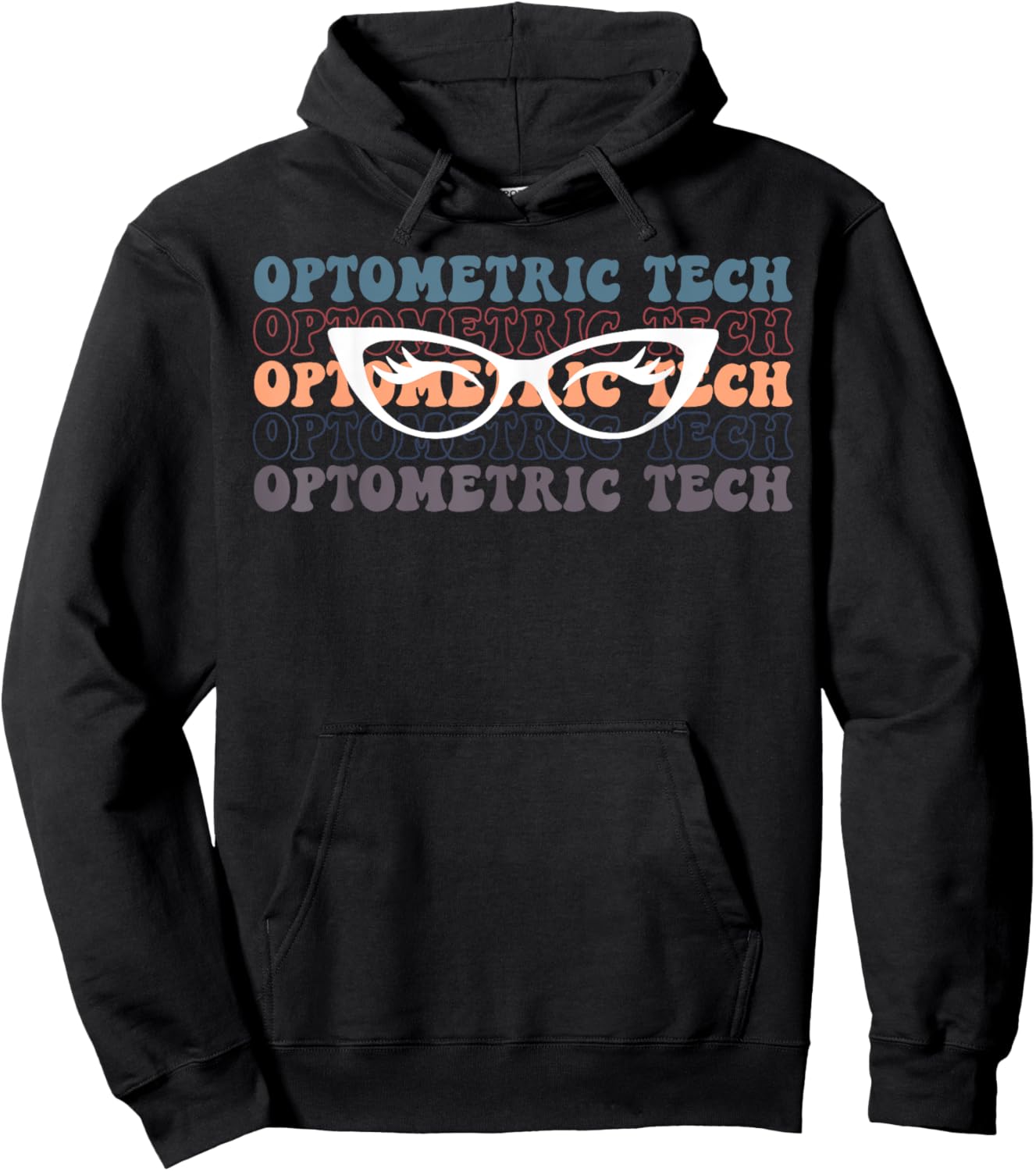 Retro Optometric Tech Eye Optician Ophthalmologist Optometry Hoodie - Hoodie | Black