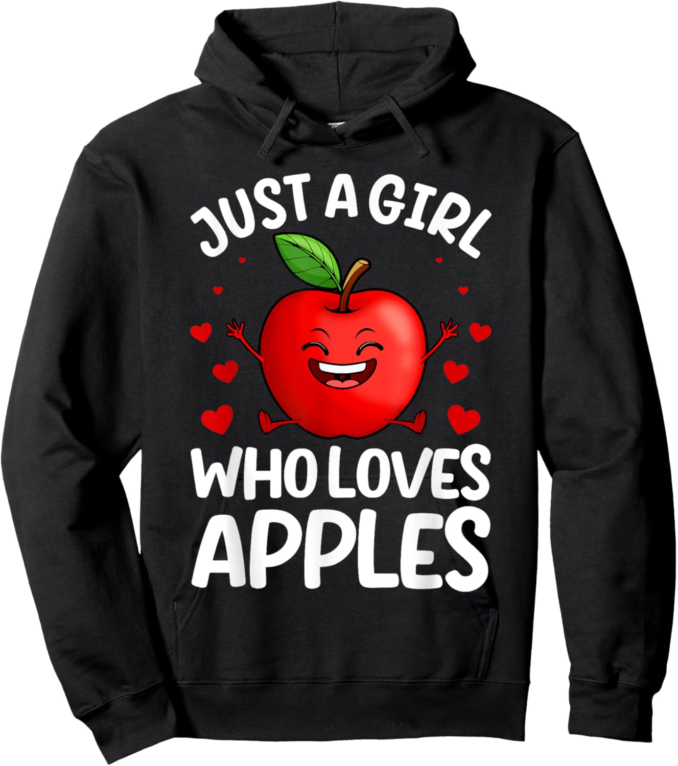Funny Apple Art For Girls Kids Women Apple Fruit Lover Apple Hoodie - Hoodie | Black