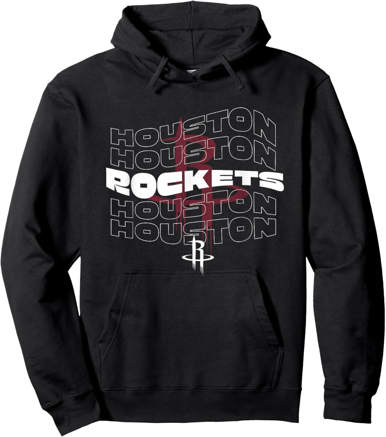 NBA Houston Rockets Wave Outline Team Logo Hoodie - Hoodie | Black