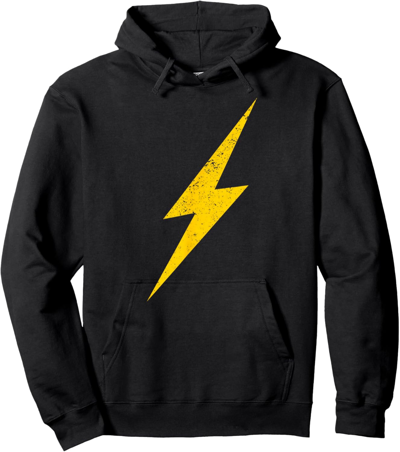 Yellow Lightning Bolt Electrical Storm Graphic Icon Hoodie - Hoodie | Black