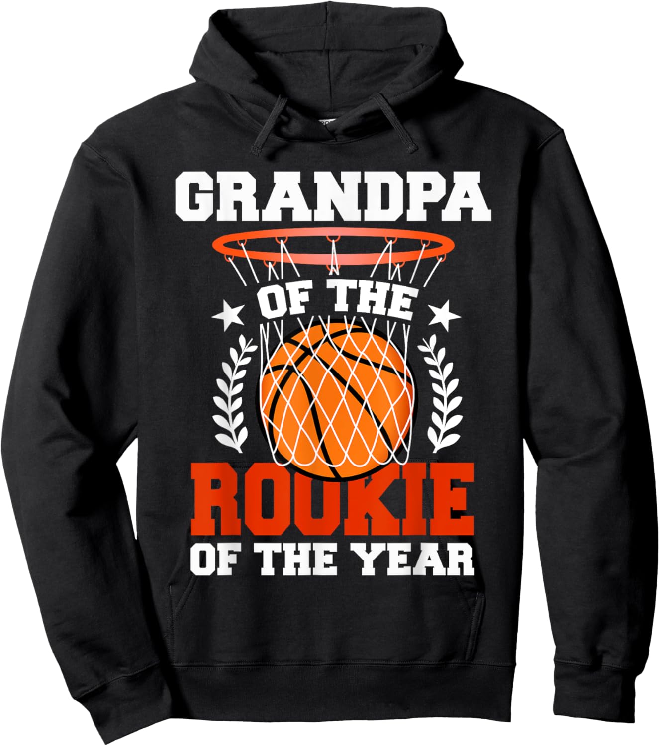 Grandpa Of Rookie 1st Basketball Birthday Theme Matching Hoodie - Hoodie | Black