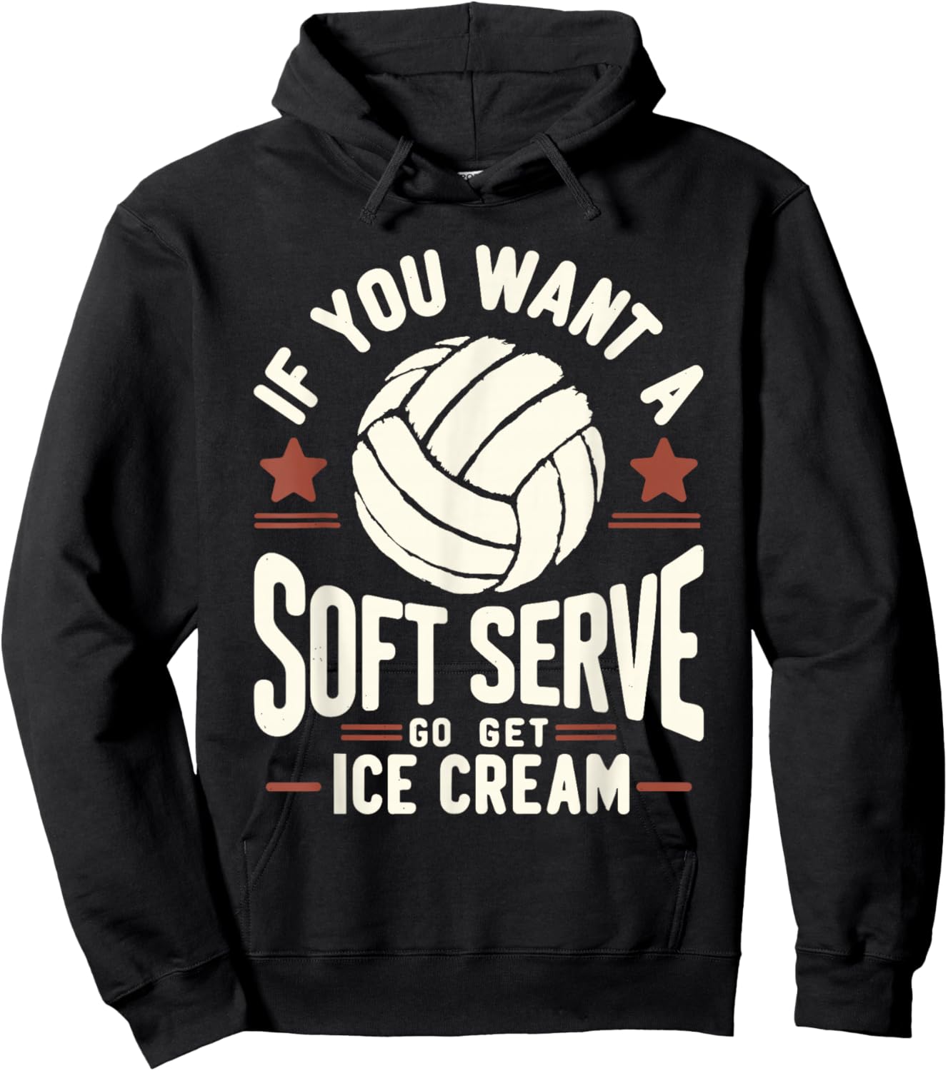 Funny Volleyball , Soft Serve Volleyball Player Hoodie - Hoodie | Black