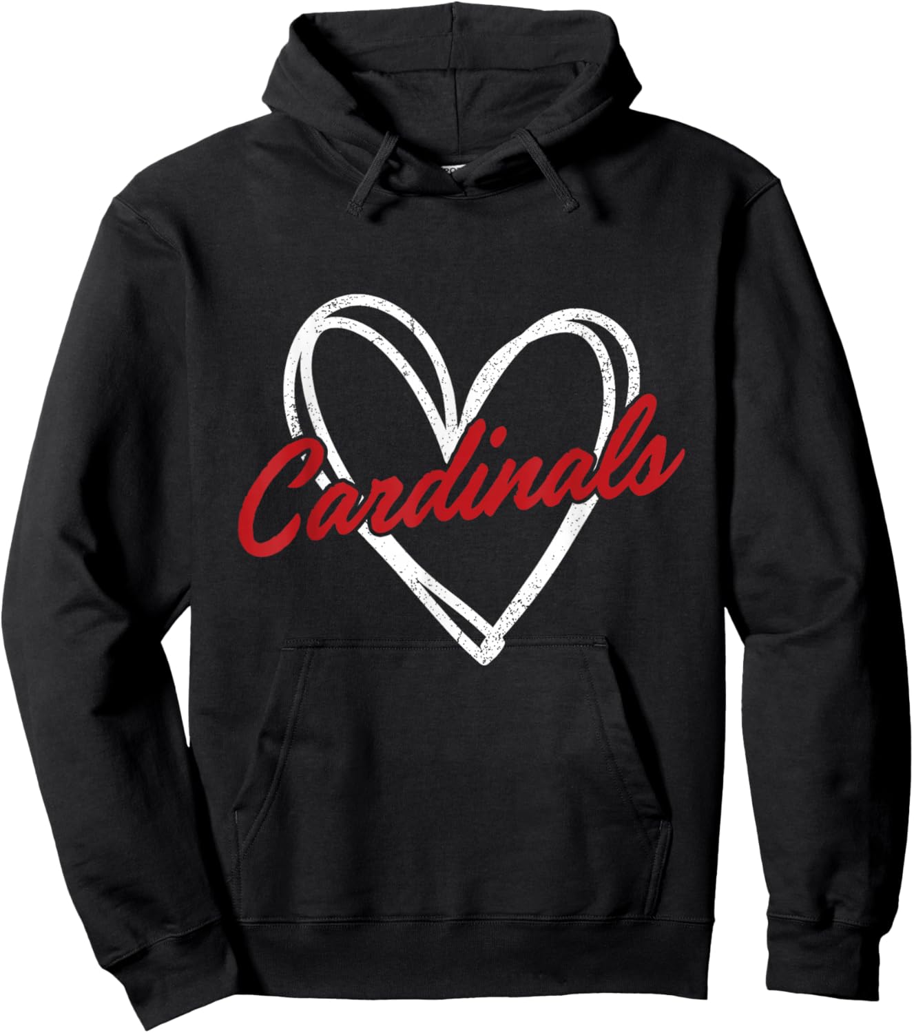 Cardinals Heart Vintage Gift Women Boys Girls Kids Hoodie - Hoodie | Black