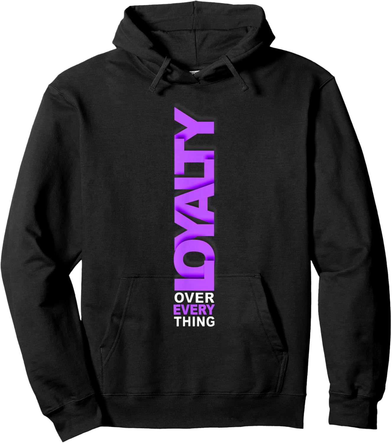 Purple Loyalty Over Everything Purple Graphic Hoodie - Hoodie | Black