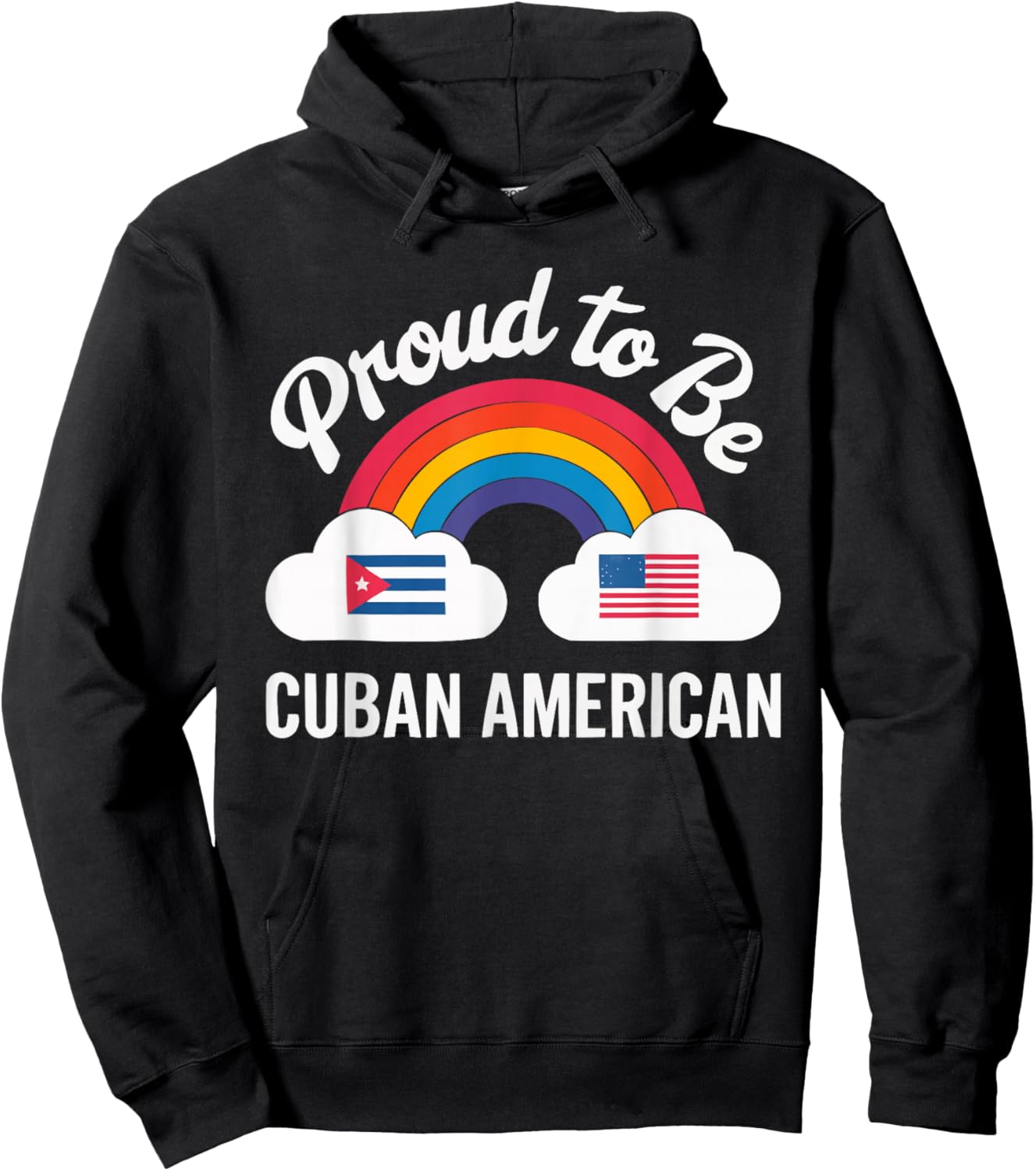 Half Cuban Half American Country USA Flag Cuba America Hoodie - Hoodie | Black