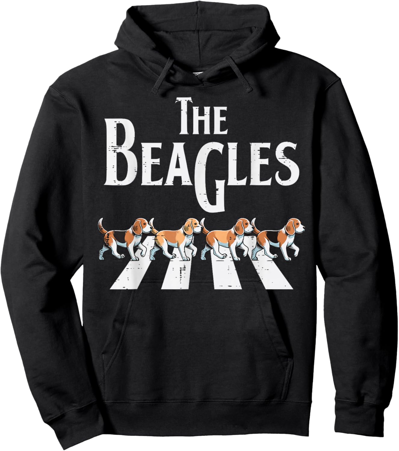 The Beagles Dogs Crossing Funny Saying Parody Men Women Kids Hoodie - Hoodie | Black