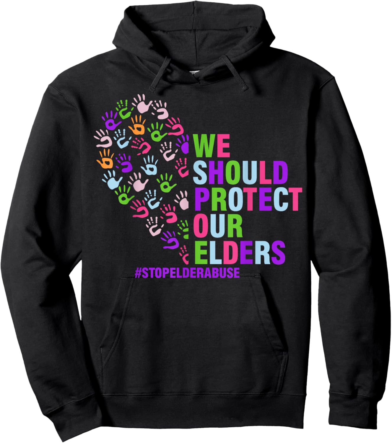 Elder Abuse Awareness Stop Elder Abuse prevention Hoodie - Hoodie | Black