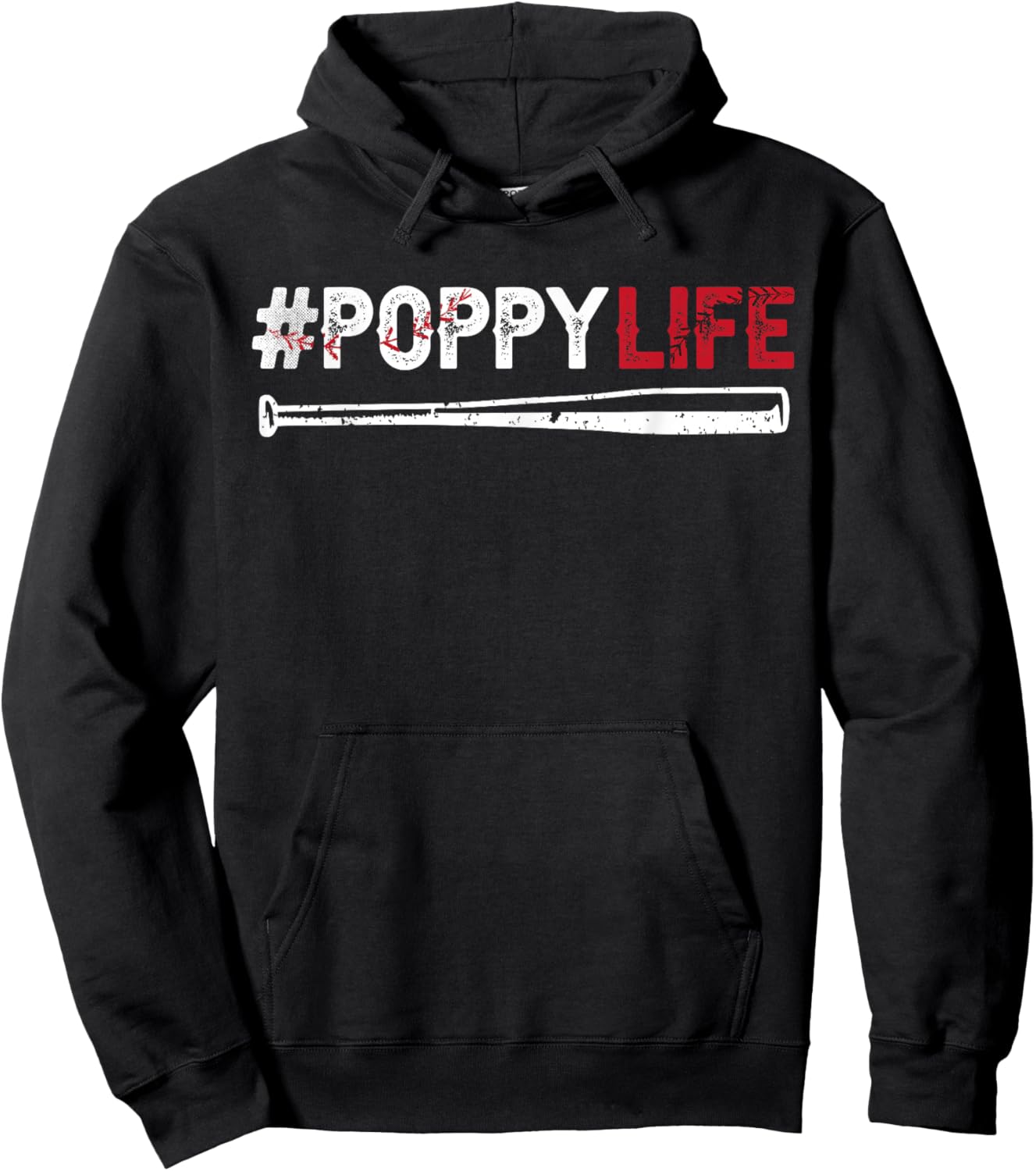 Poppy Life Baseball Poppy Grandpa Poppy of A Baseball Player Hoodie - Hoodie | Black