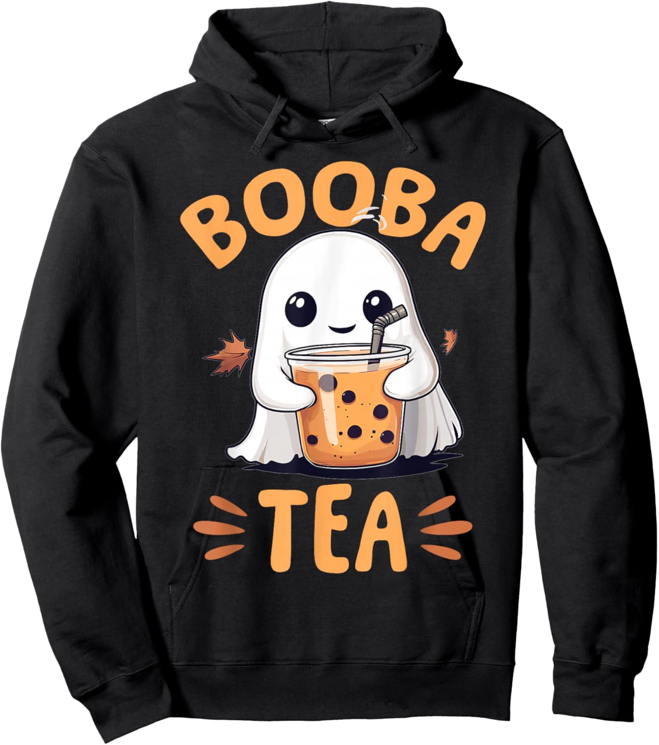 Funny Halloween Ghost Bubble Tea Booba Tea Hoodie - Hoodie | Black