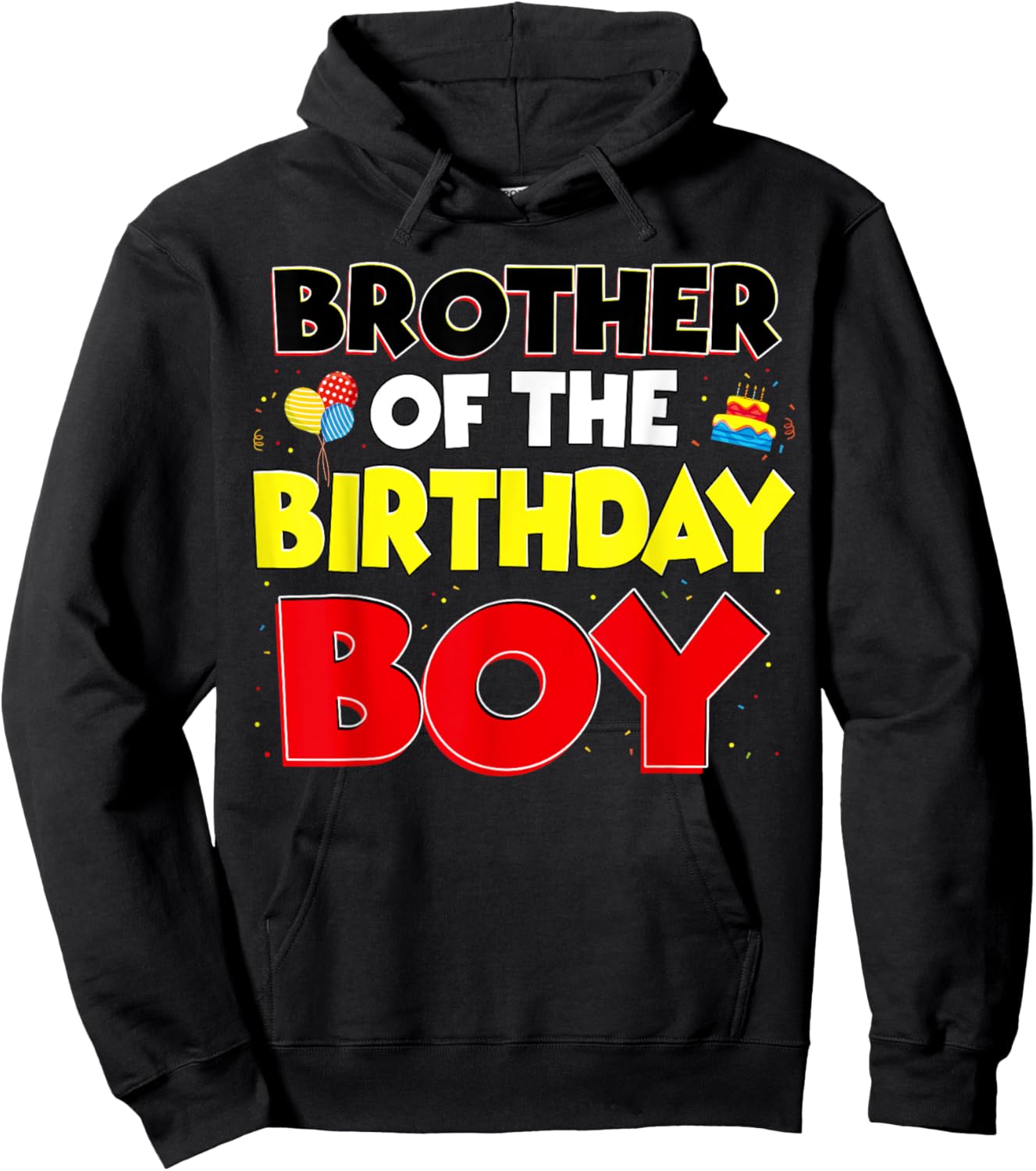 Brother Of The Birthday Boy Family Birthday Party Outfit Hoodie - Hoodie | Black