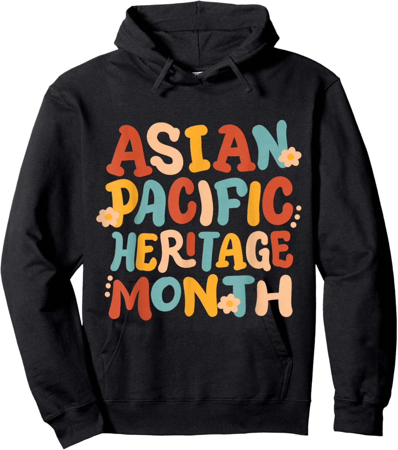 Asian Pacific American Heritage Month Retro Groovy AAPI Hoodie - Hoodie | Black