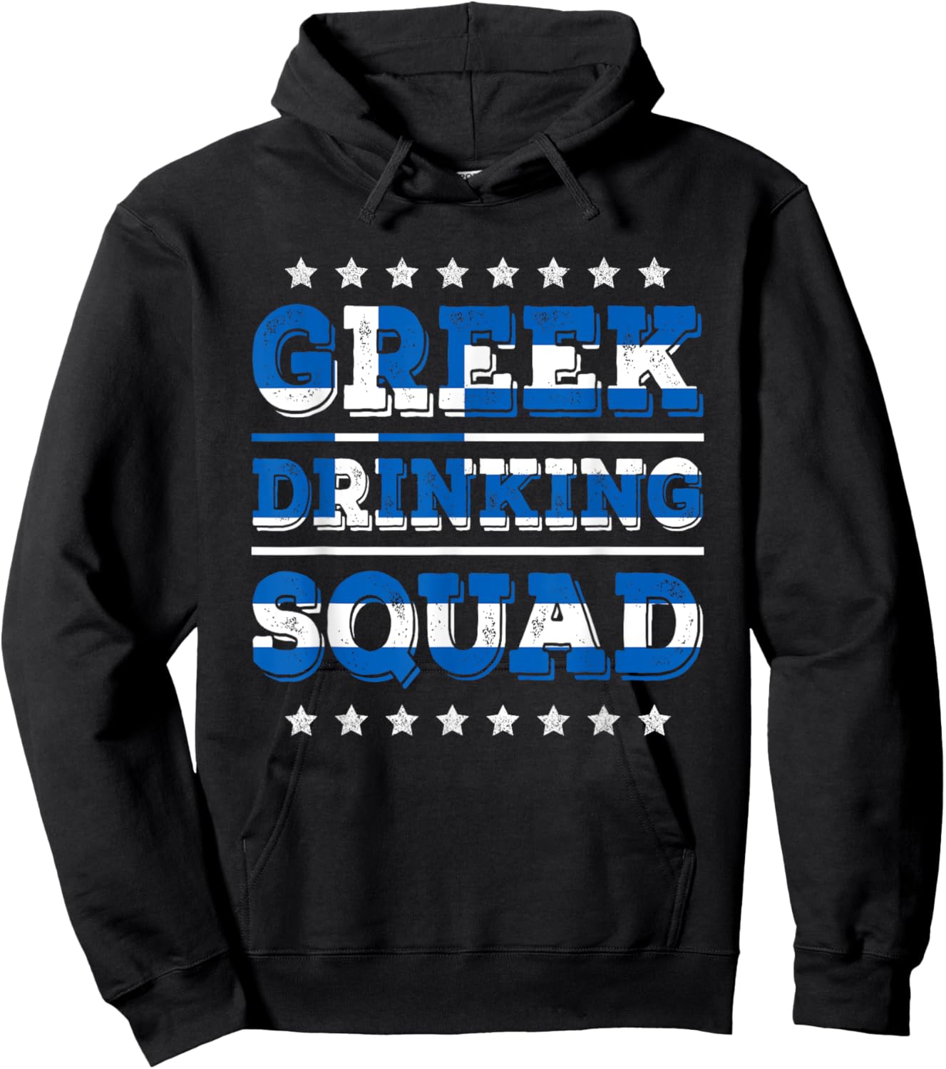 Greek Drinking Squad Greece Flag Funny Drinking Hoodie - Hoodie | Black