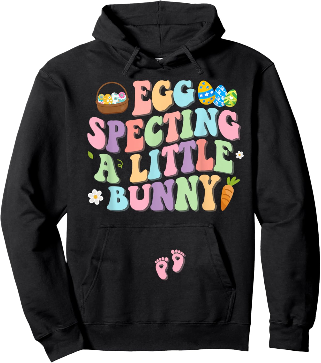 Egg Specting A Little Bunny Easter Pregnancy Announcement Hoodie - Hoodie | Black