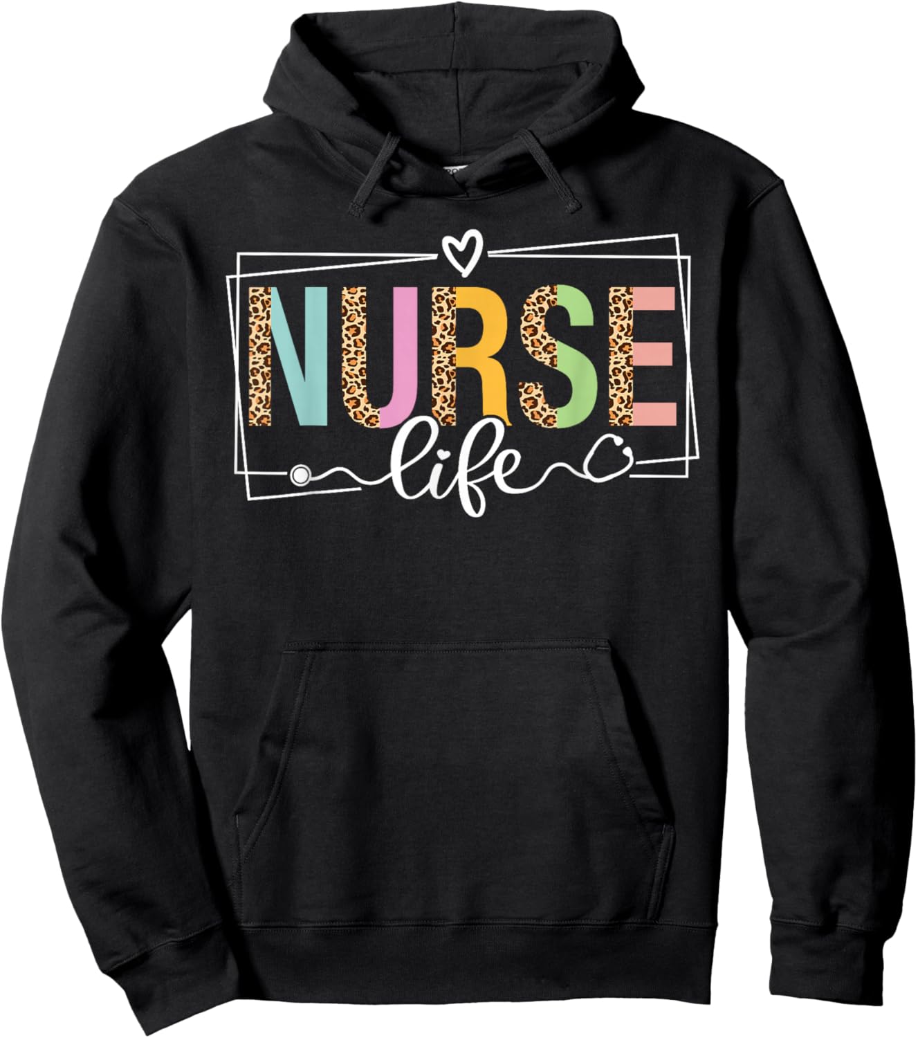 Nurse Life RN LPN CNA Nurse Week Healthcare Leopard Women Hoodie - Hoodie | Black