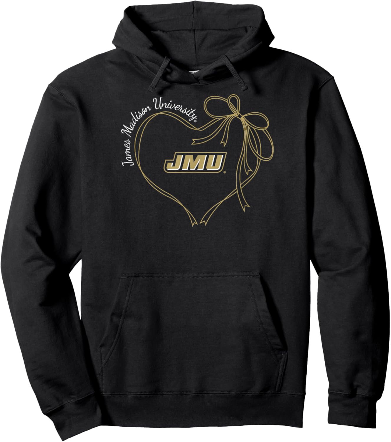 James Madison Dukes Bow Heart Purple Officially Licensed Hoodie - Hoodie | Black