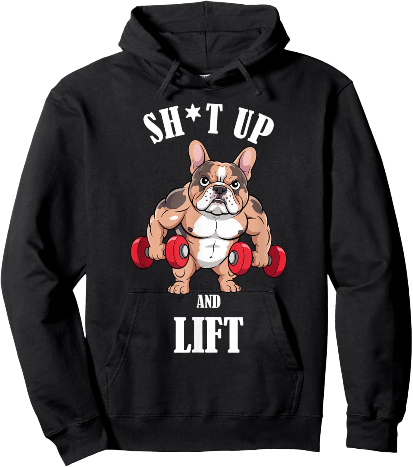 French Bulldog Weightlifting Shirt Gym French Bulldog Hoodie - Hoodie | Black